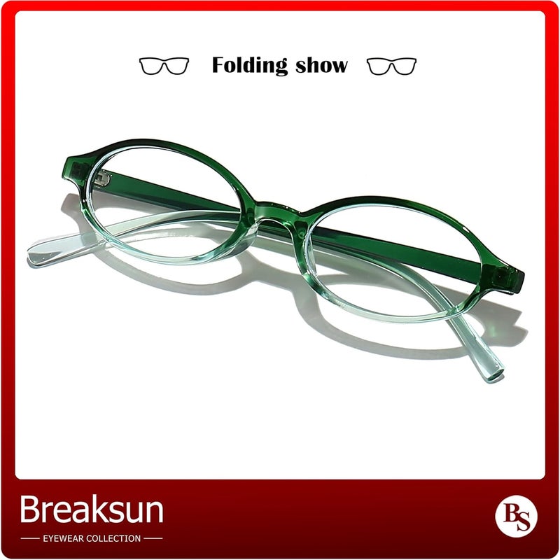 Breaksun Retro Small Oval Glasses for Women Men 90s Small Face Blue Light Eyeglasses Cosplay Y2K Fake Glasses - Image 5